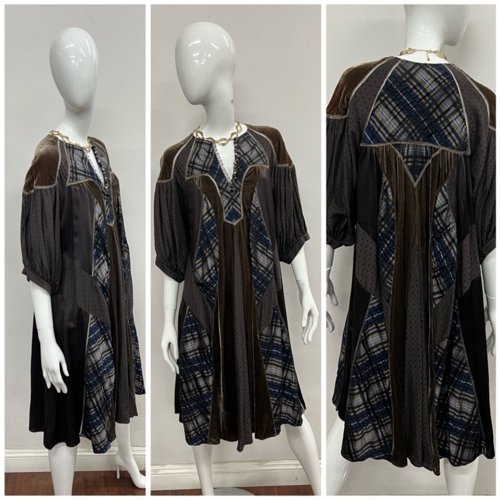 BCBGMAXAZRIA Multi colored Dress in Brown/Gold/Blue Size-Small/fits M/L NWT